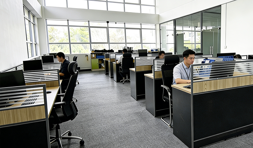 JiaJia Eye office work area with engineering and business teams