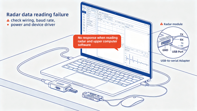 No Response When Reading Radar Data Via USB To Serial Ada...